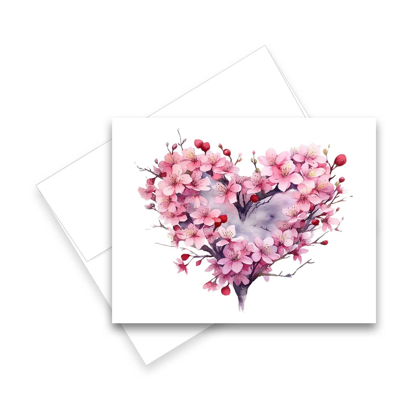 Greeting Cards- Assorted Floral Heart 6pk