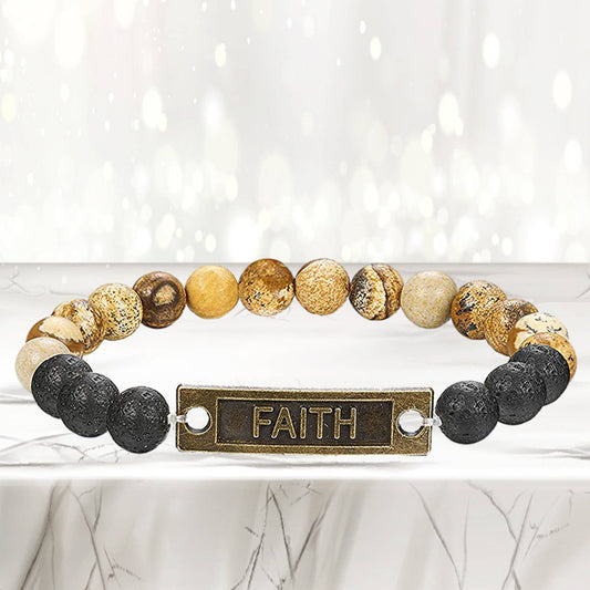Faith -Mixed Lava Stone Chakra Diffuser Bracelet