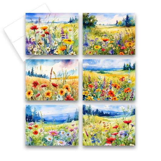 Greeting Cards: Assorted Meadow 6pk