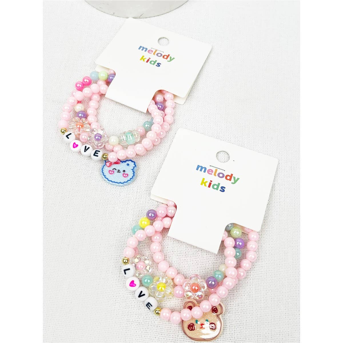 Love and Bear Theme Kids Layering Bracelet Set: Mixed Color