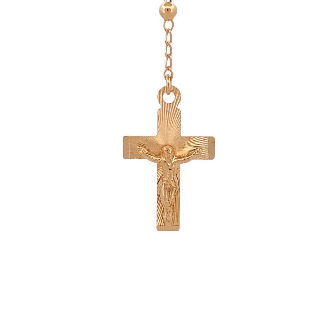 Gold Guadalupe Rosary Necklace 18-inch