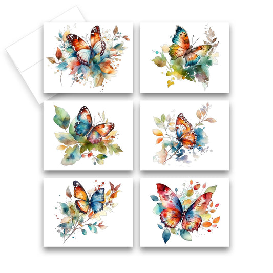 Greeting Cards- Assorted Butterfly 6pk