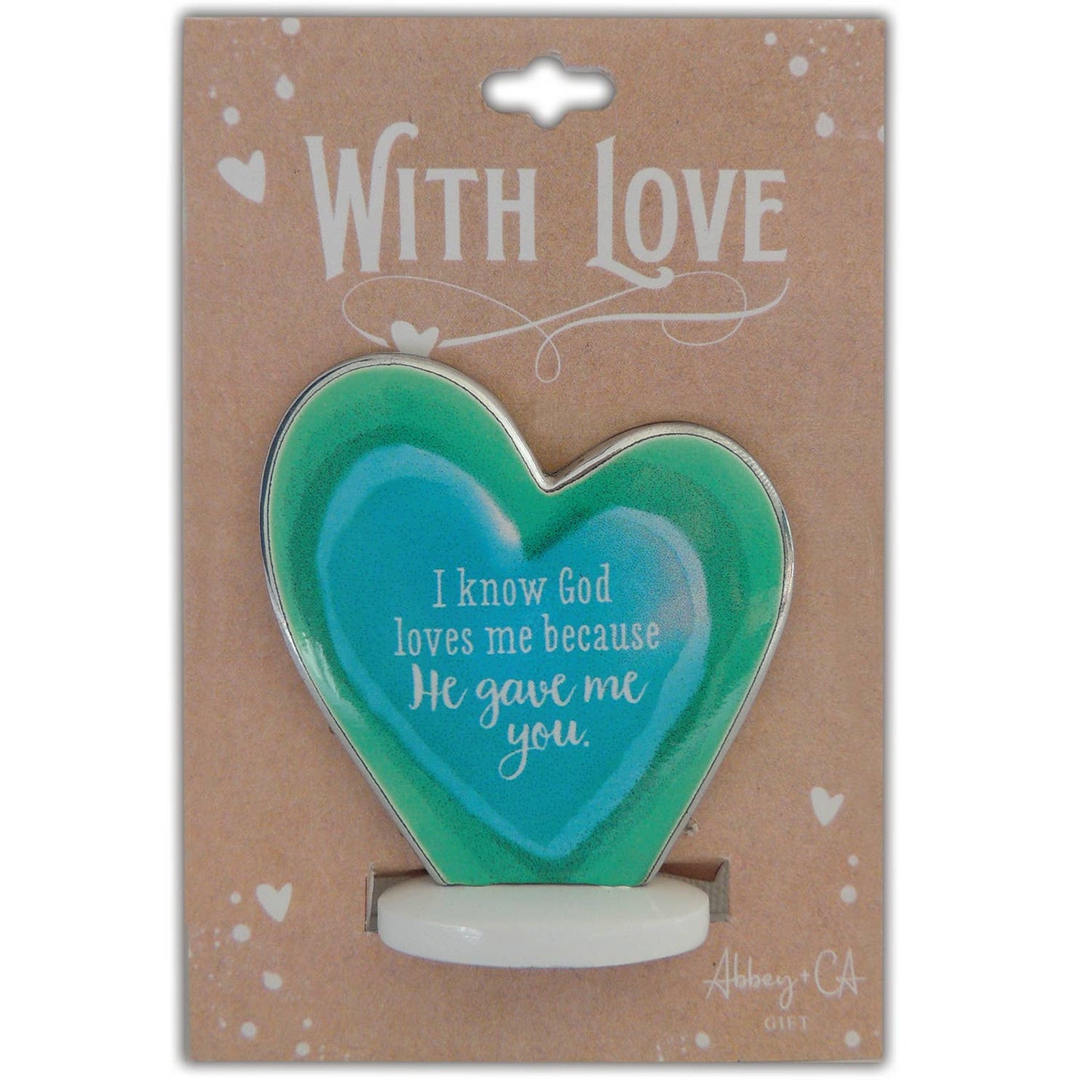 Green Standing Heart Plaque