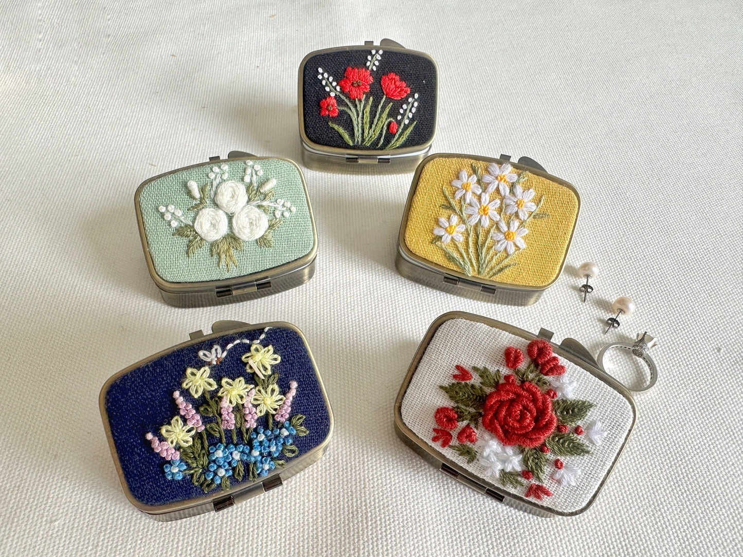 Red Rose Mini Jewelry Box with Mirror