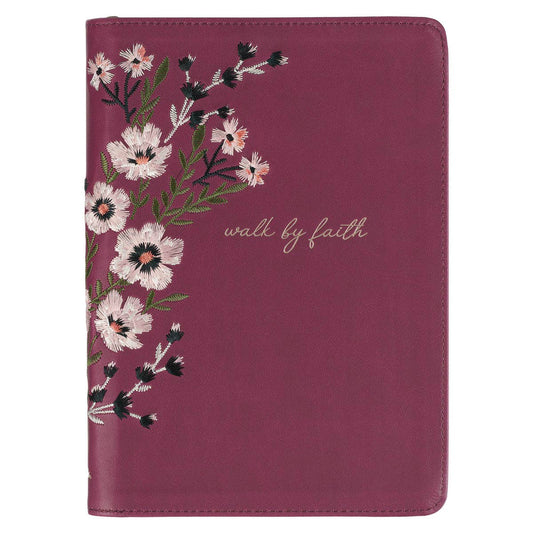 Journal Zip Embroidered Walk by Faith 2 Cor. 5:7
