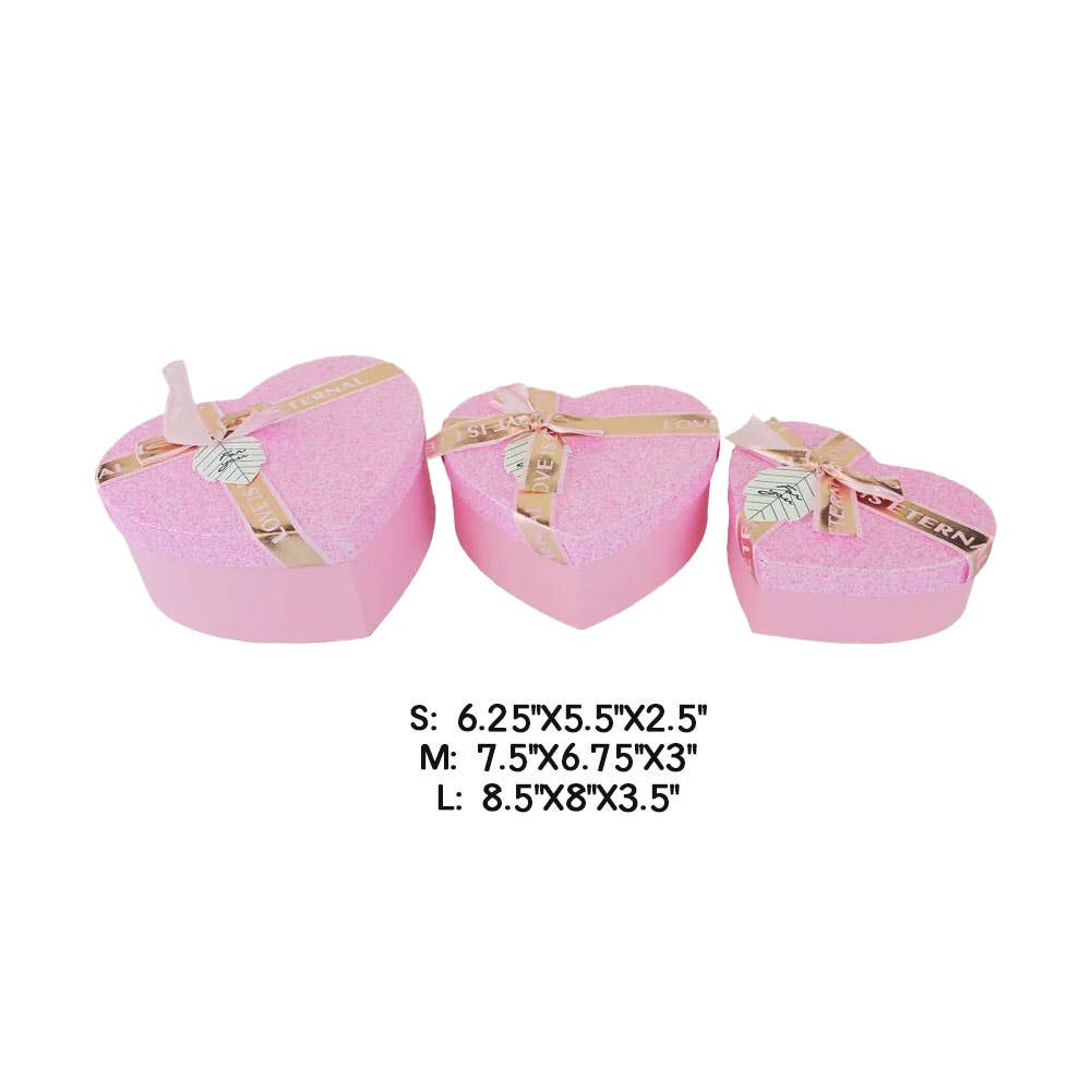 Heart Shaped LOVE Message Ribbon Gift Box - Pink  Large