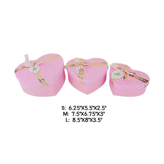 Heart Shaped LOVE Message Ribbon Gift Box - Pink  Large