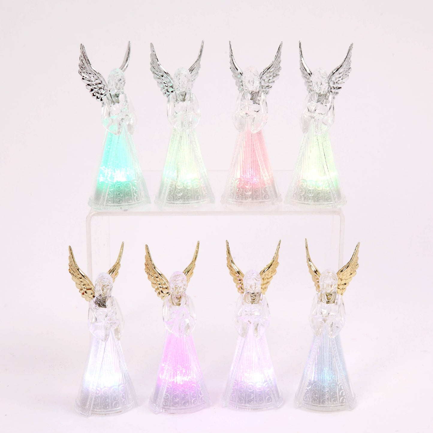 Angel Multi-colored Lighted LED assorted 4.25"H B/O