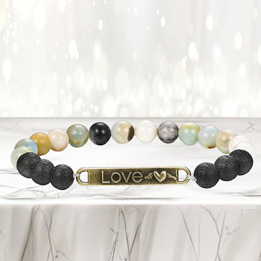 Love -Mixed Lava Stone Chakra Diffuser Bracelet