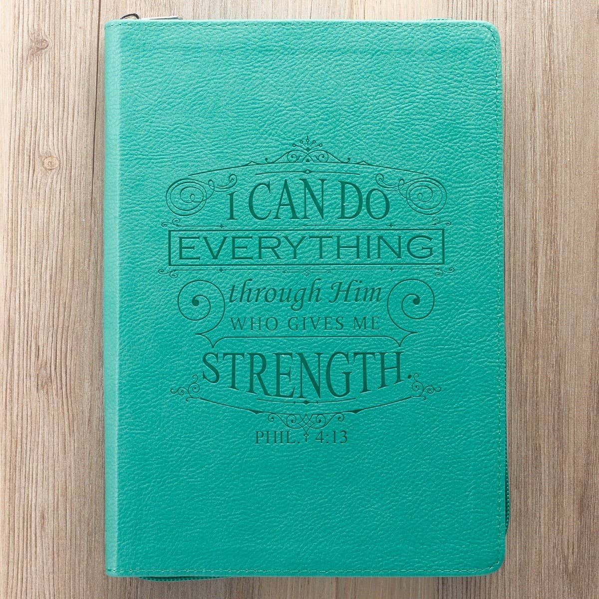 Journal Zip Teal I Can Do Everything Phil. 4:13