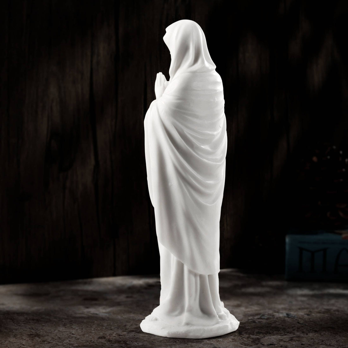 Blessed Virgin Mary White Statue 11 3/4 Inches