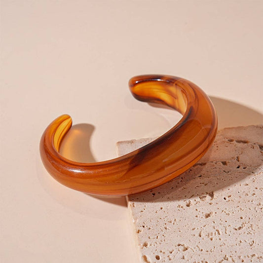 Amber Vintage Marbled Acrylic Bangle