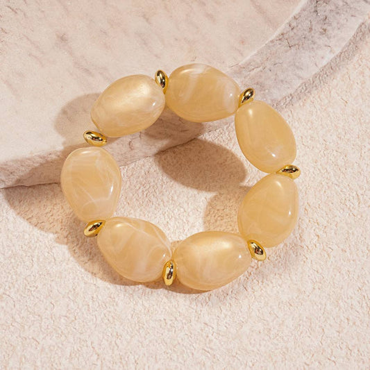 Coffee Acrylic Irregular Oval Statement Bracelet