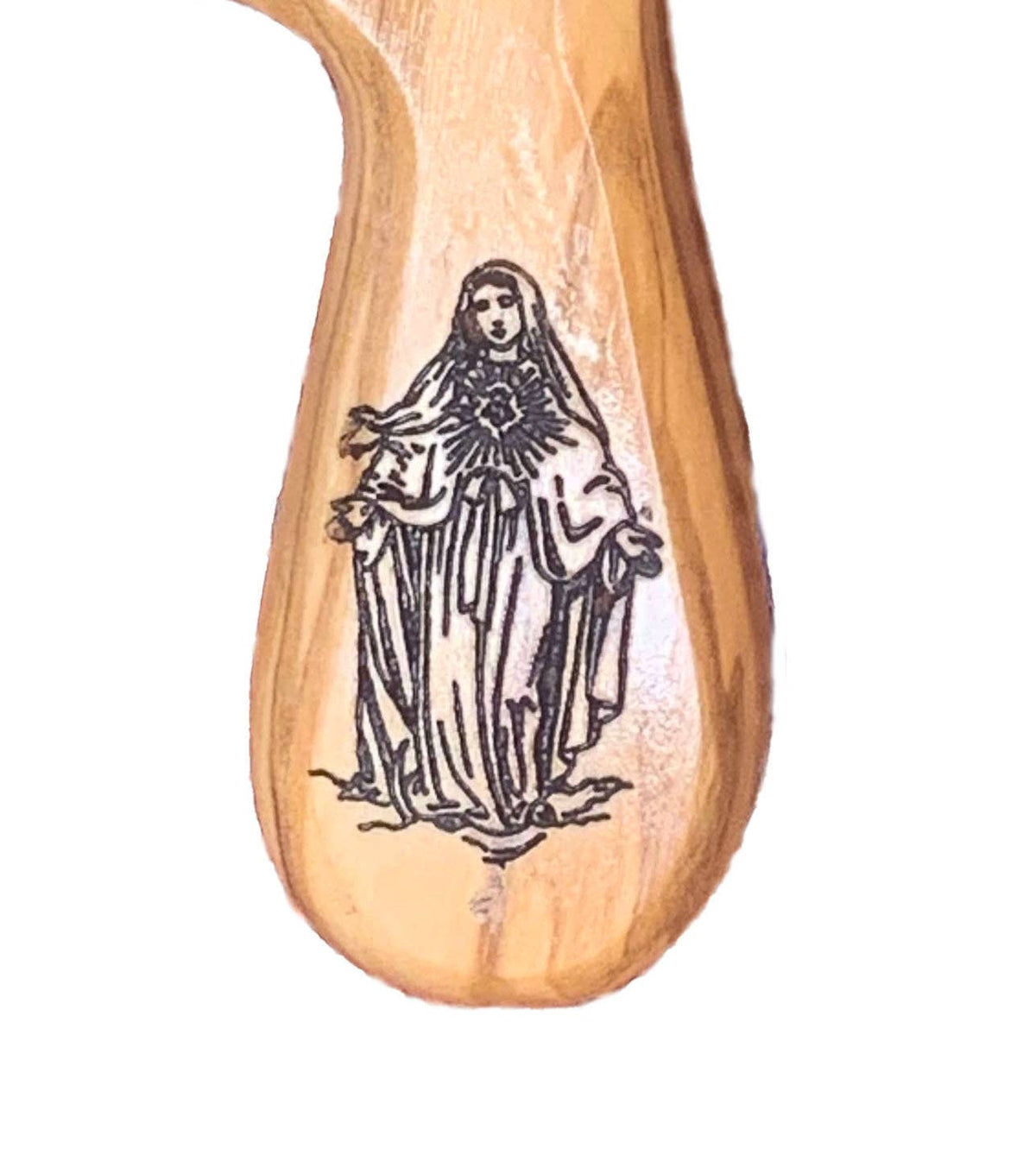 Virgin Mary Engraved Holding Cross