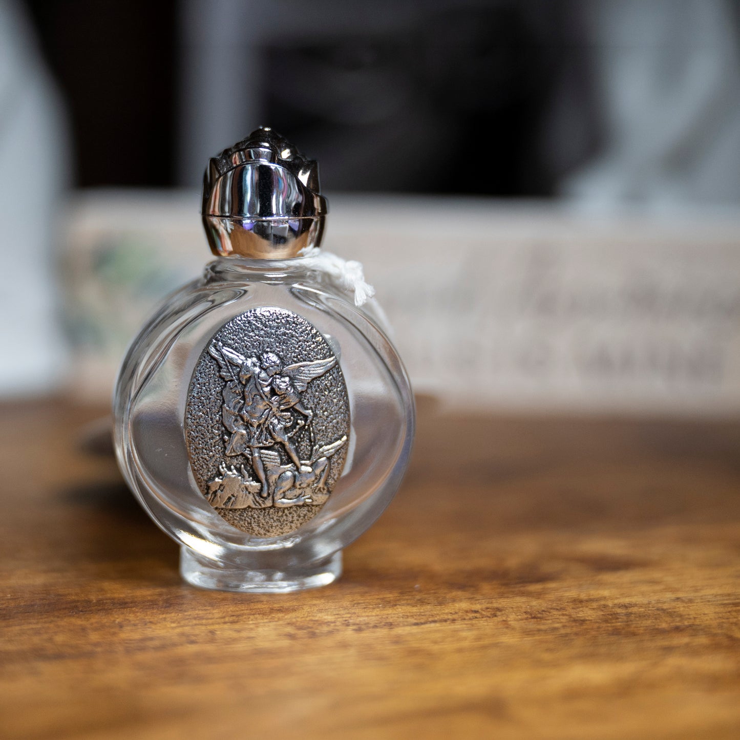 St. Michael Holy Bottle w/Rose Top 2.5"