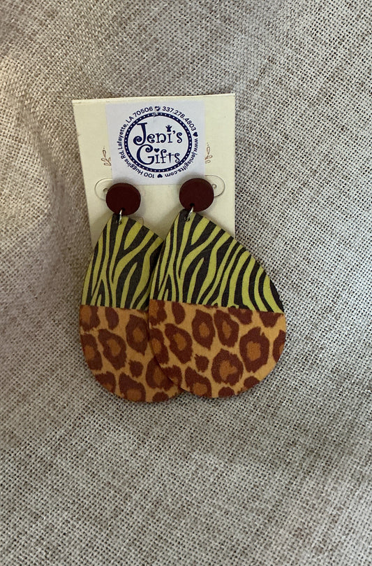 Leopard & Zebra Print Earrings