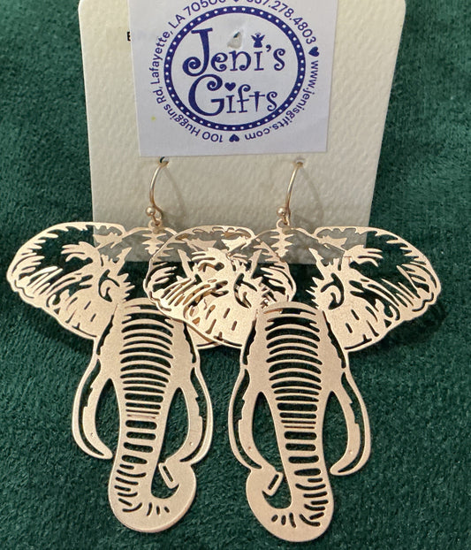Brass Elephant Dangles