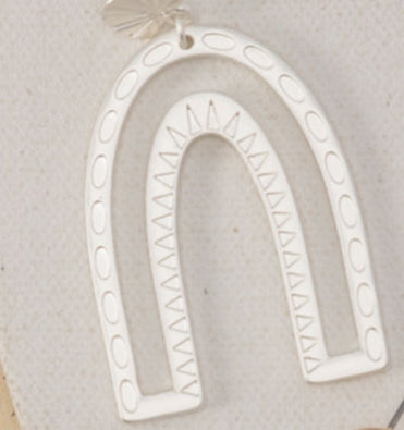 Silver Arch Shaped Drop Post Earring