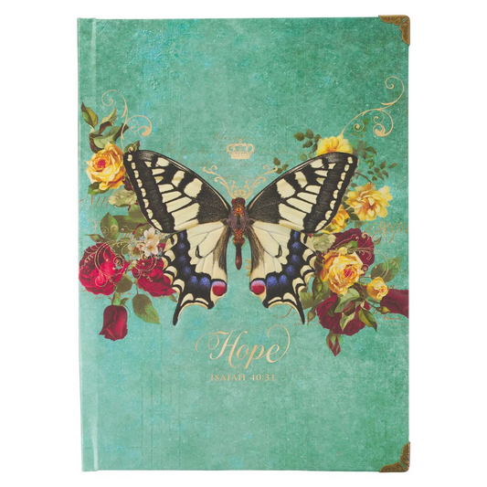 Teal Butterfly Hope Journal Isaiah 40:31