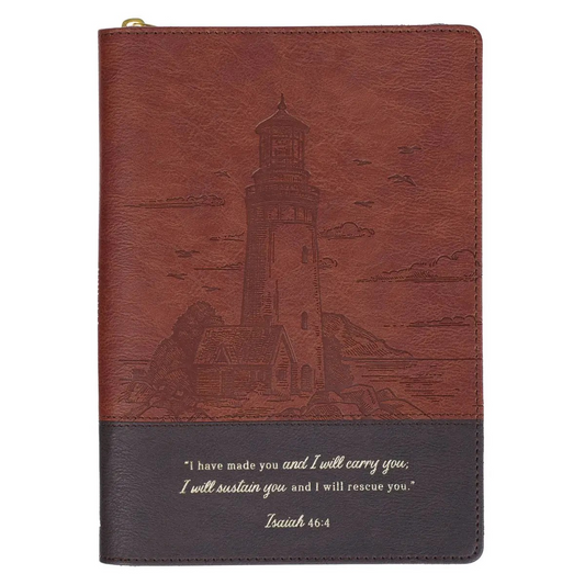 Two-Tone Isaiah 46:4 Zip Journal